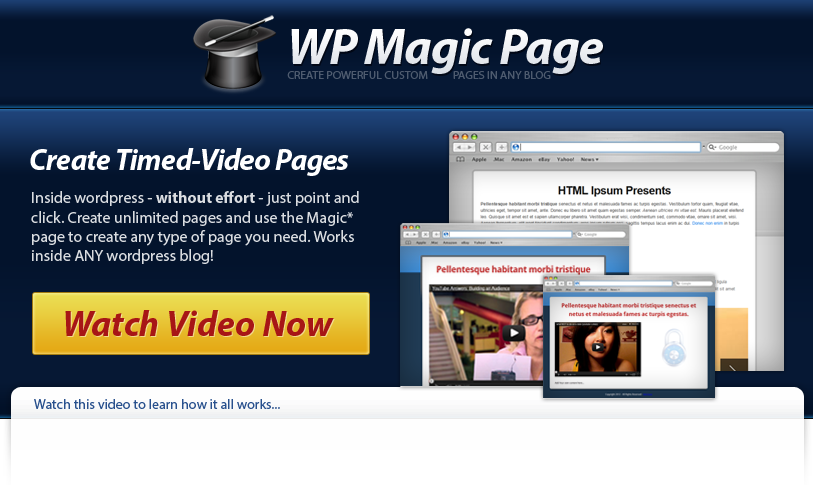 WP Magic Page - Create Timed Video Pages and Much More Inside of Wordpress